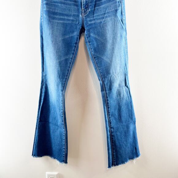 Mother The Weekender Fray Flare Mid Rise Jeans Connect The Dots Blue 27 - Picture 12 of 13